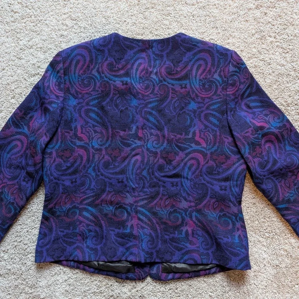 Vintage Pendleton Purple paisley Women's Blazer Jacket 12 100% Virgin Wool‎